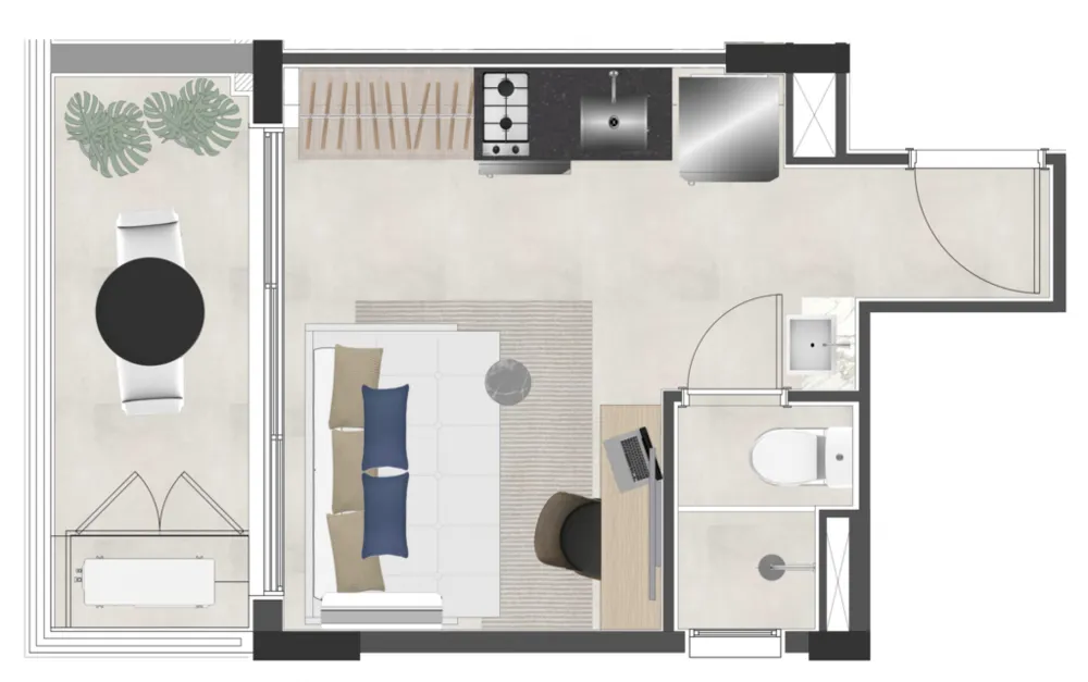 Cobertura, 1 quarto, 64 m² - Foto 4