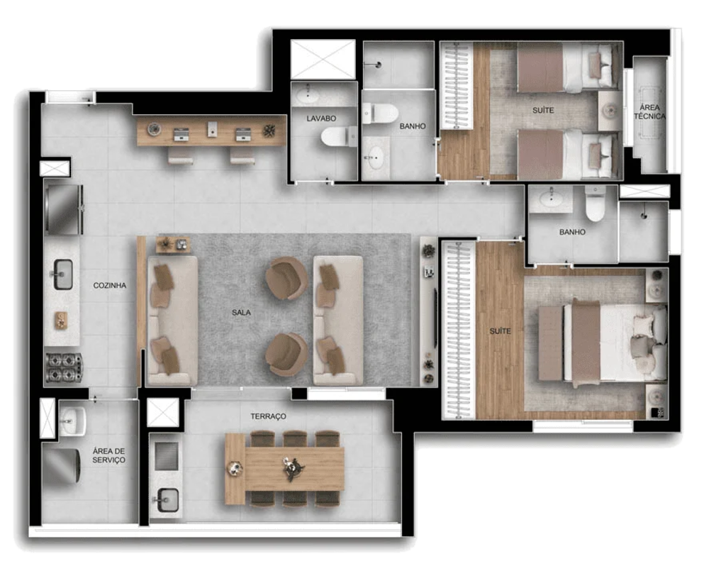 Apartamento, 3 quartos, 128 m² - Foto 1