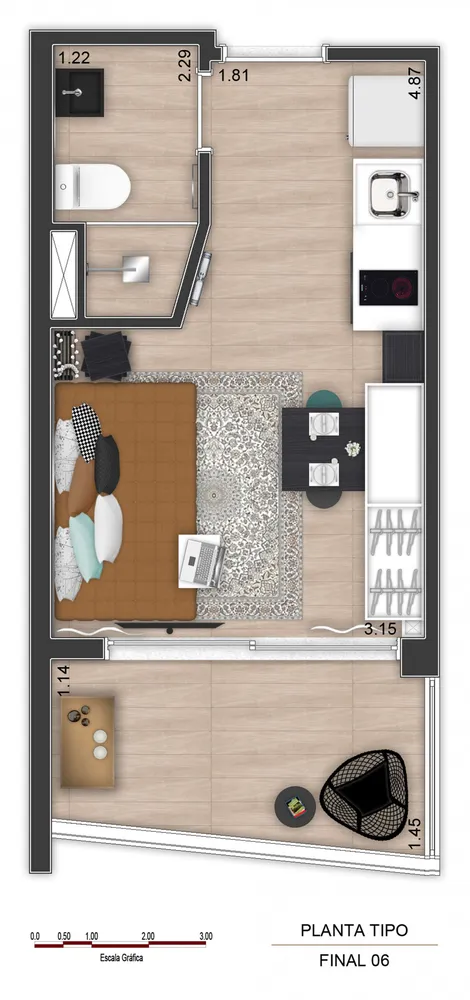 Apartamento, 1 quarto, 22 m² - Foto 4