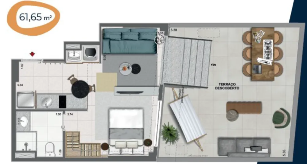 Apartamento, 1 quarto, 51 m² - Foto 34