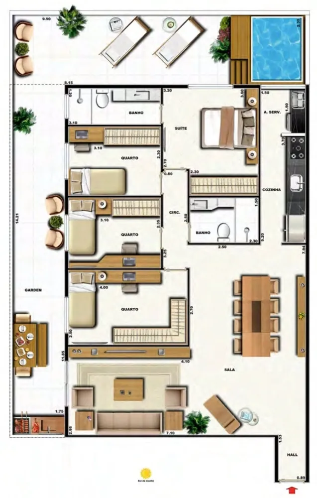 Apartamento, 3 quartos, 129 m² - Foto 44