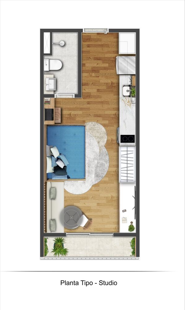 Apartamento, 1 quarto, 25 m² - Foto 2