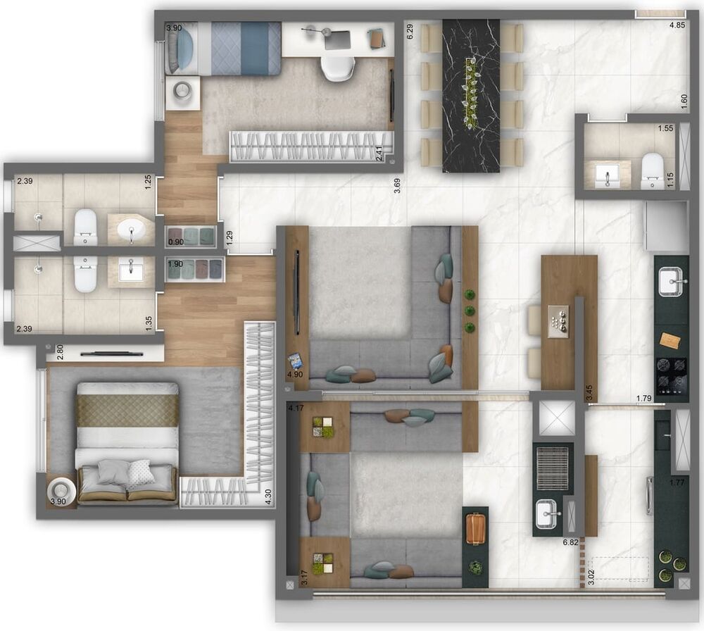 Apartamento, 3 quartos, 121 m² - Foto 2