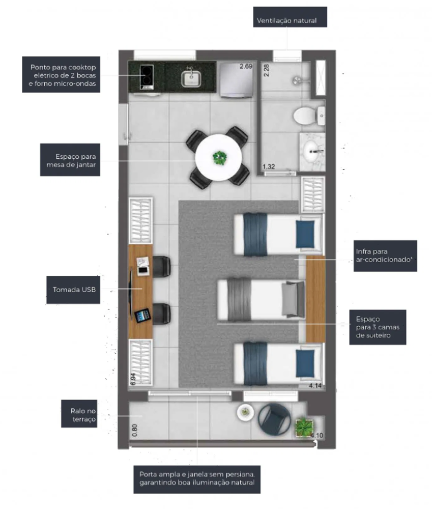 Apartamento, 1 quarto, 26 m² - Foto 4