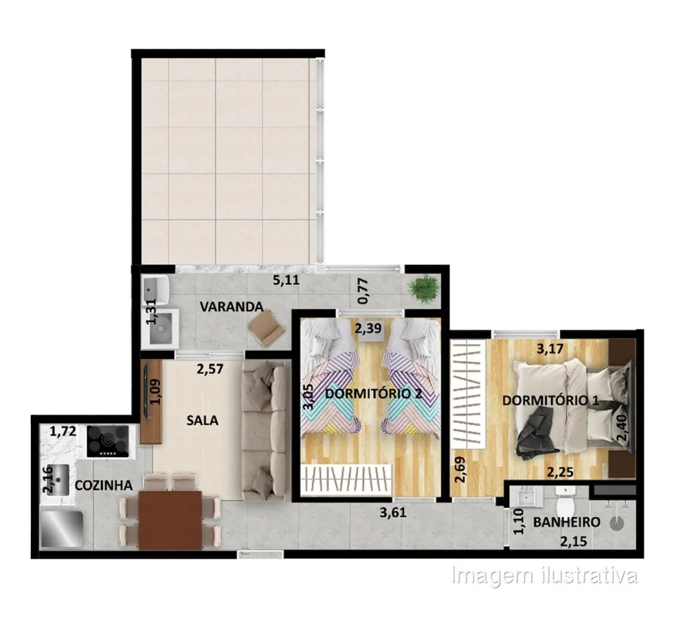 Apartamento, 2 quartos, 44 m² - Foto 8