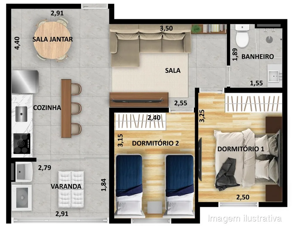 Apartamento, 2 quartos, 44 m² - Foto 7