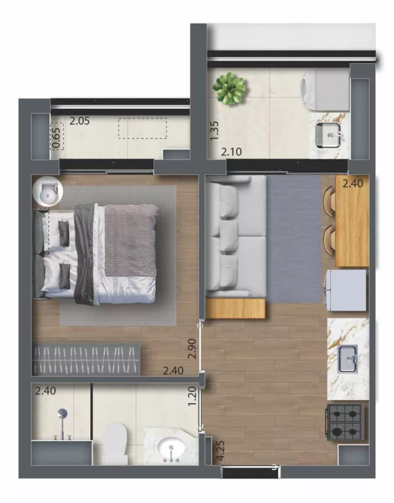 Apartamento, 1 quarto, 27 m² - Foto 25