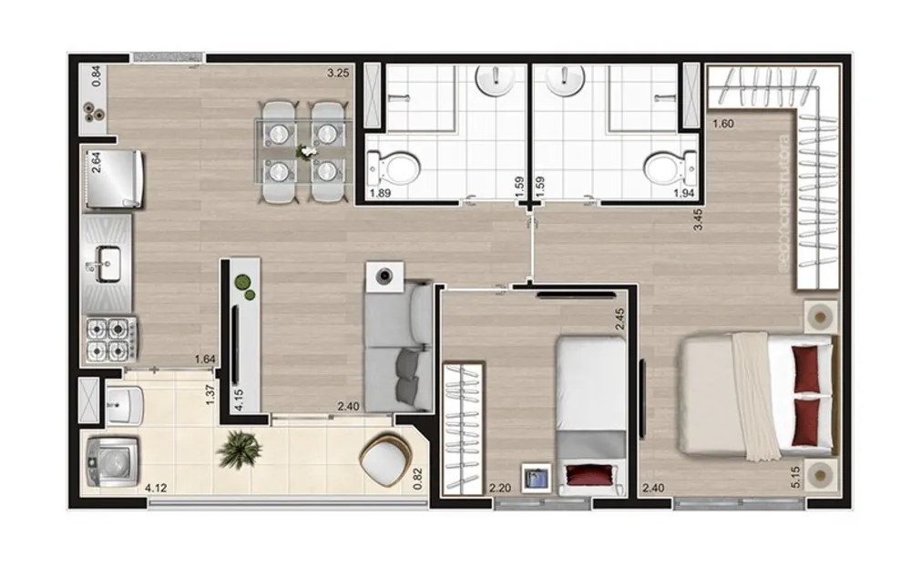 Apartamento, 2 quartos, 42 m² - Foto 7