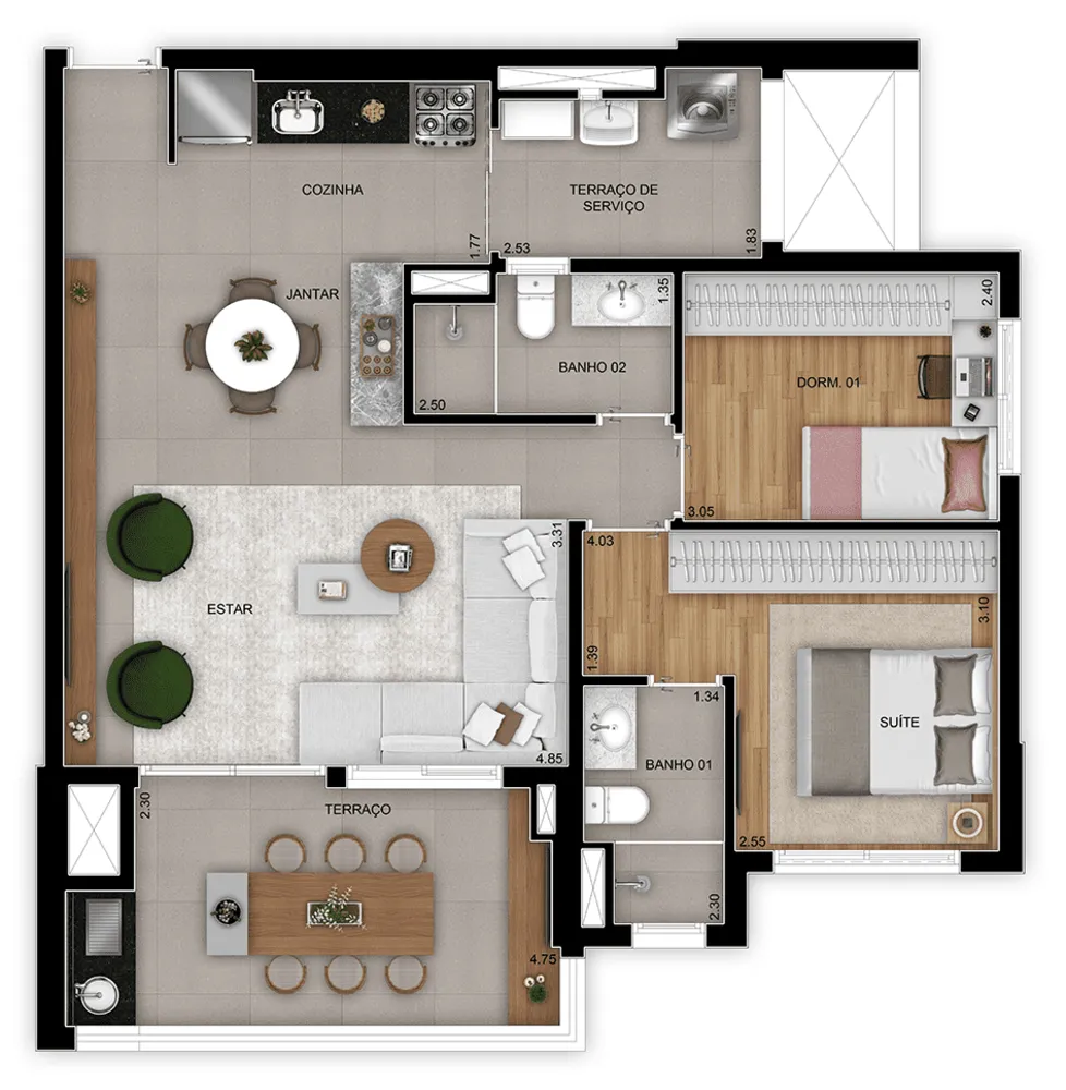 Apartamento, 3 quartos, 89 m² - Foto 8