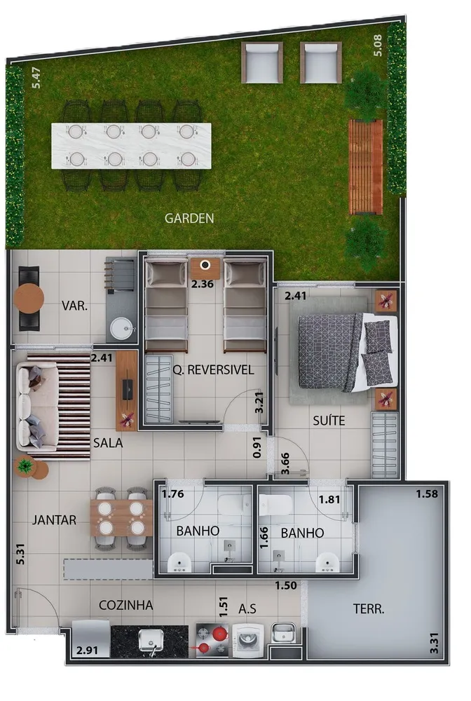 Apartamento, 1 quarto, 34 m² - Foto 37