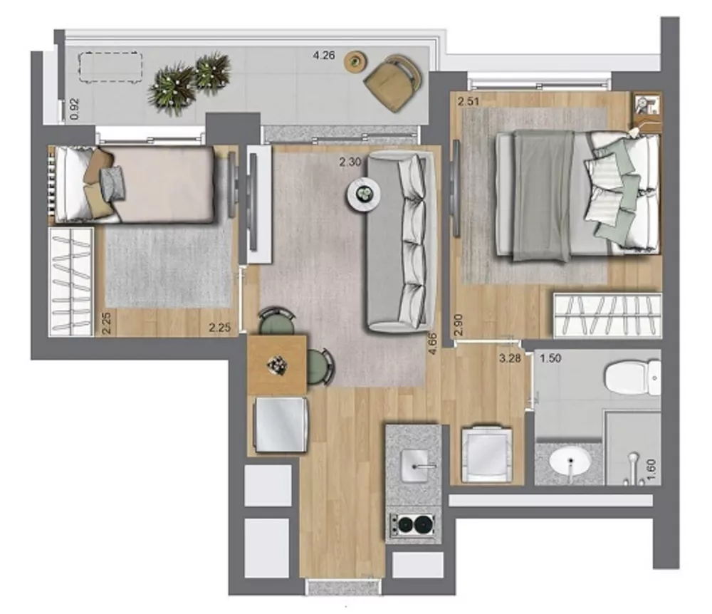 Apartamento, 2 quartos, 37 m² - Foto 13