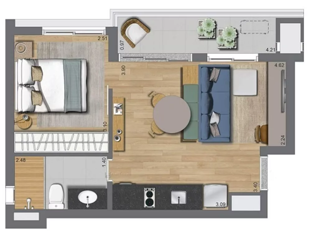 Apartamento, 2 quartos, 37 m² - Foto 8