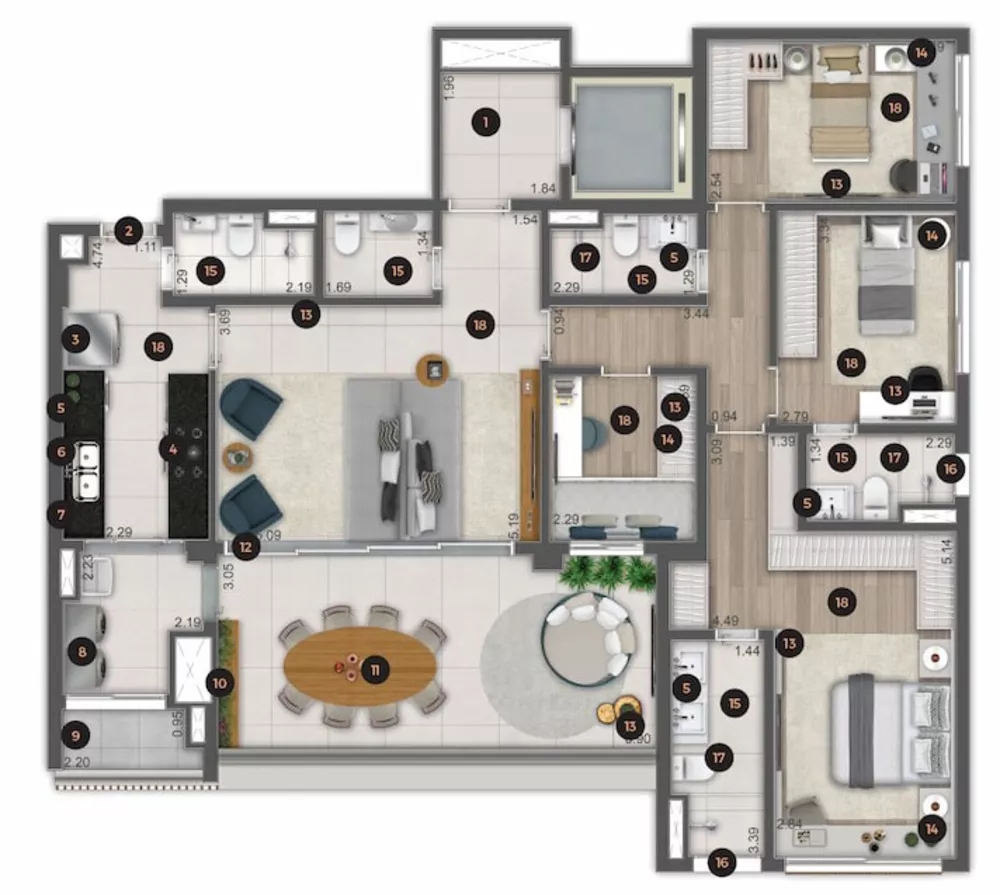 Apartamento, 4 quartos, 151 m² - Foto 10