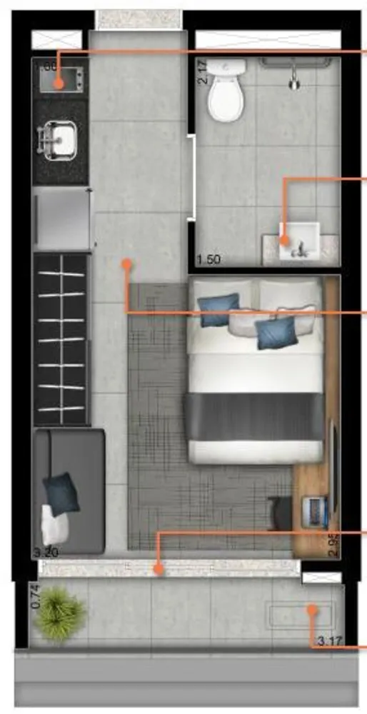 Apartamento, 1 quarto, 25 m² - Foto 6