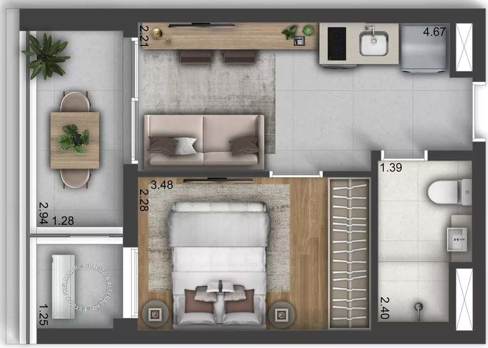 Apartamento, 1 quarto, 37 m² - Foto 3