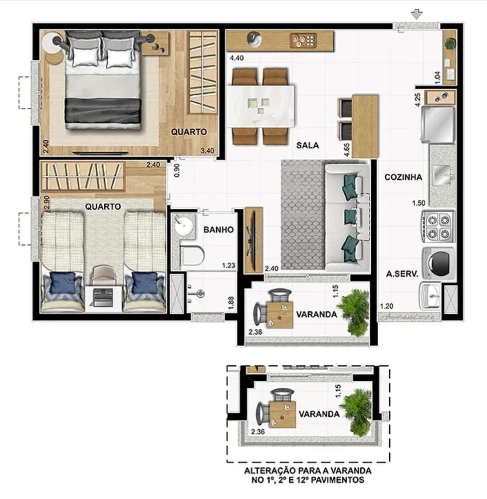 Apartamento, 2 quartos, 48 m² - Foto 18