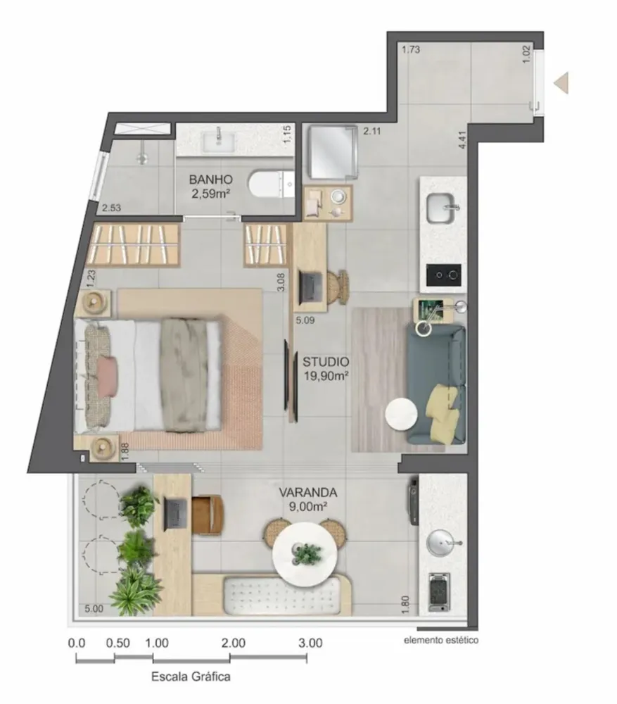 Apartamento, 1 quarto, 32 m² - Foto 22