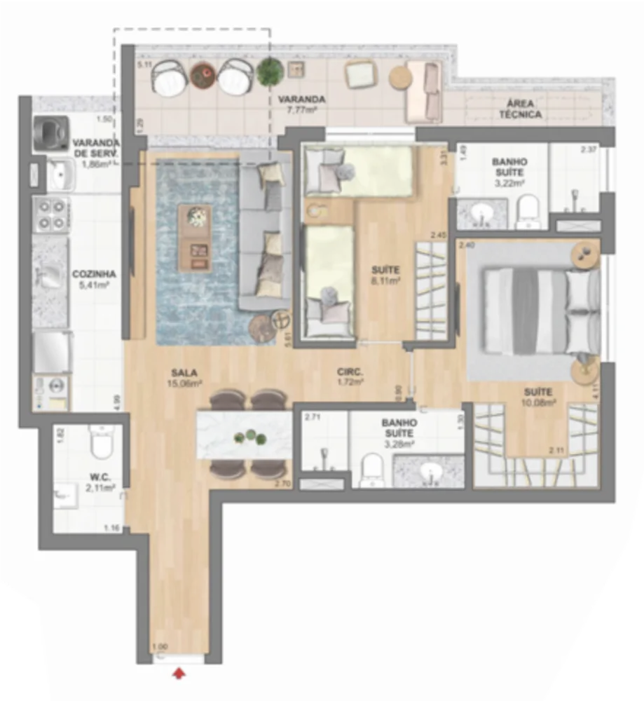 Apartamento, 3 quartos, 92 m² - Foto 54