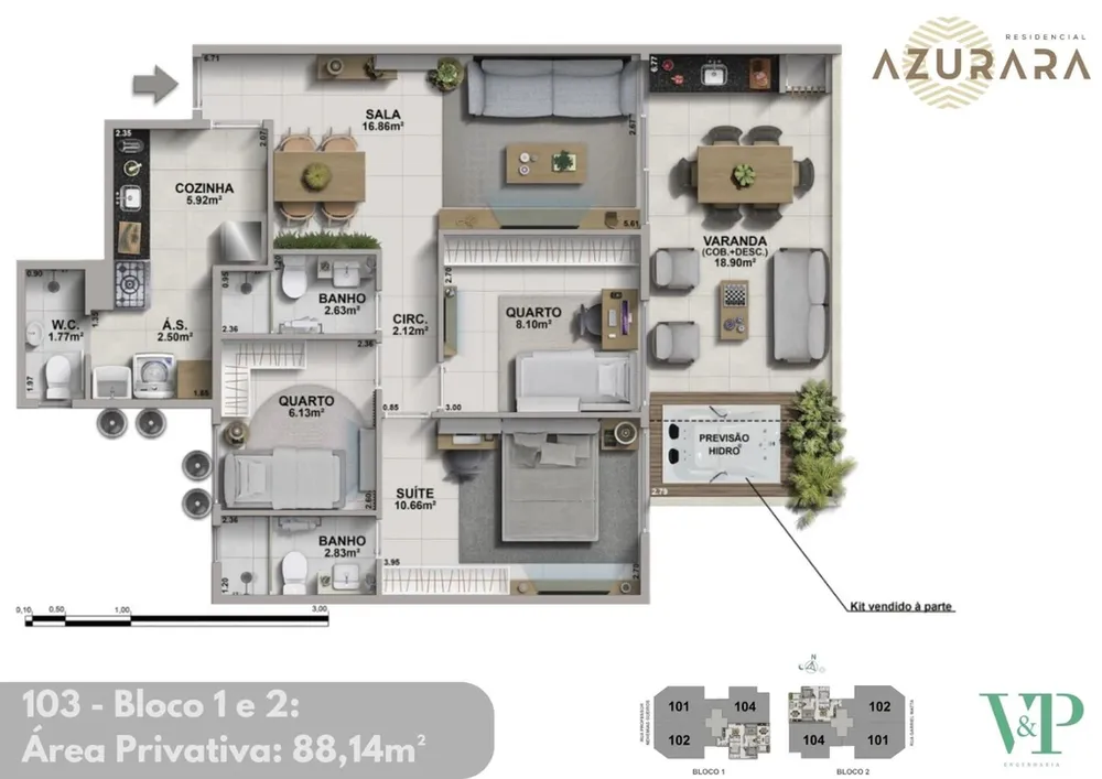 Cobertura, 3 quartos, 168 m² - Foto 8