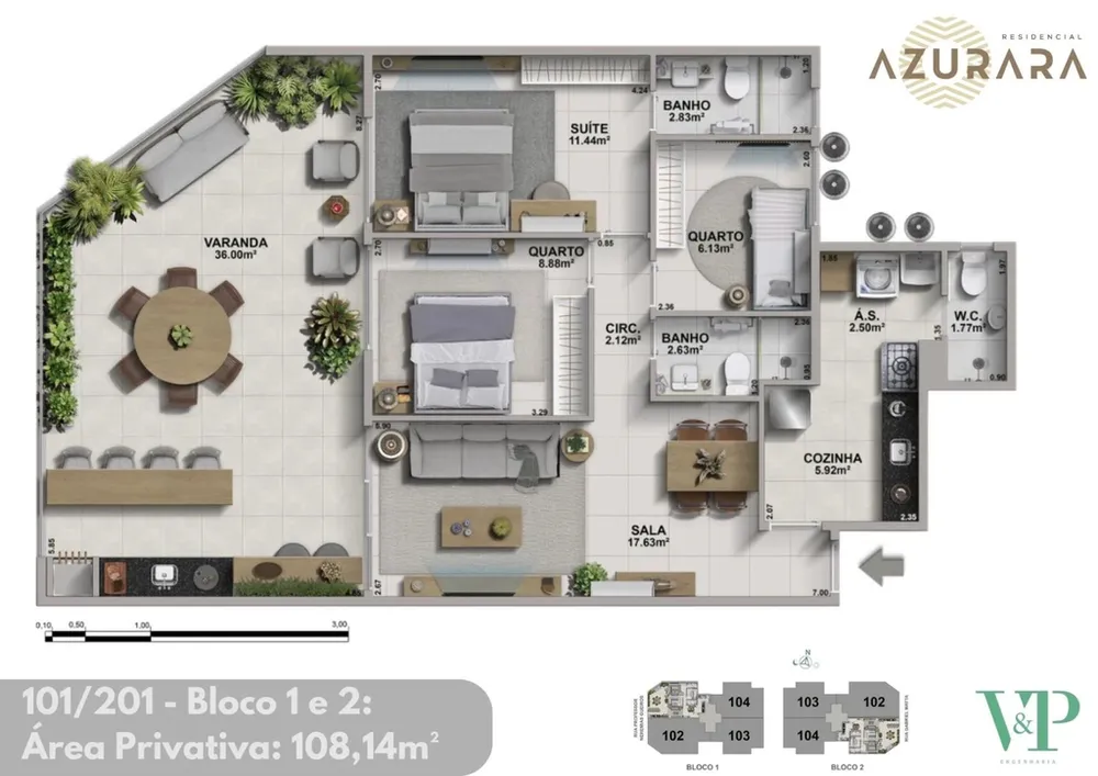 Cobertura, 3 quartos, 168 m² - Foto 9