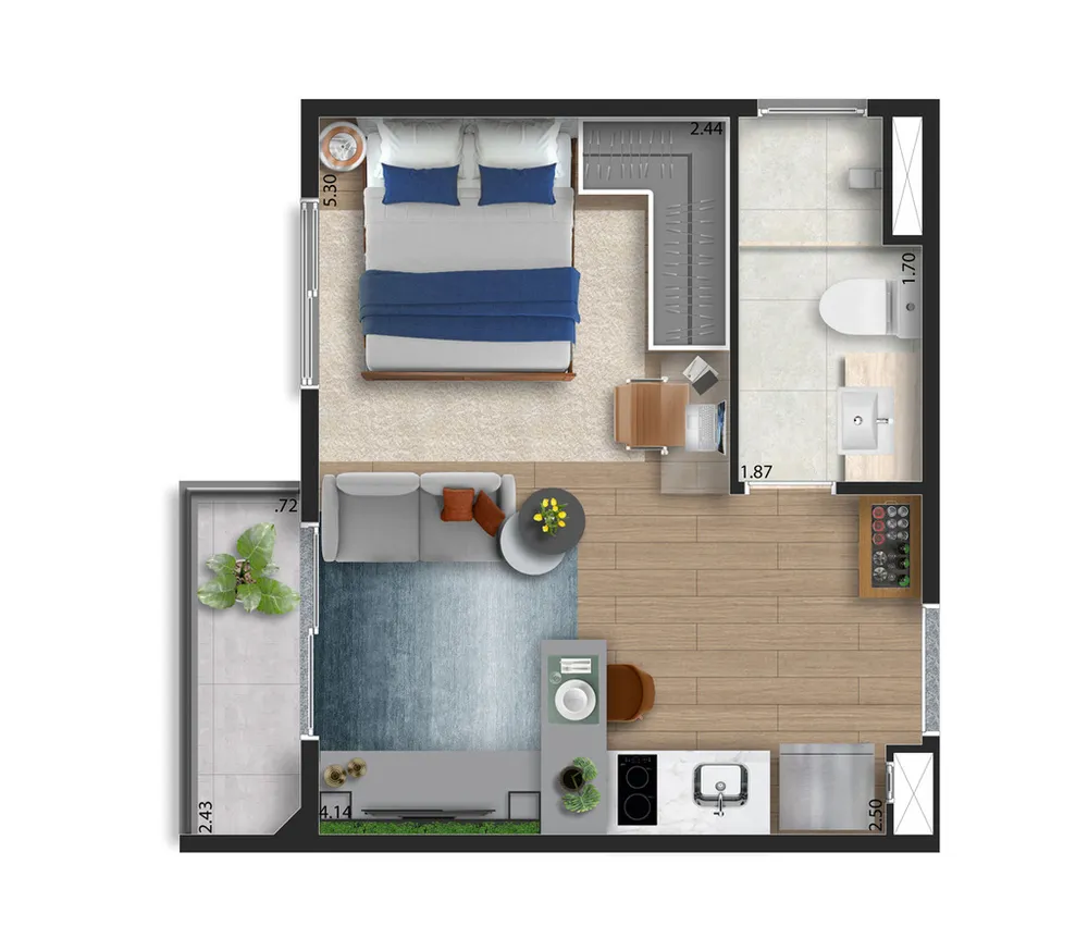 Apartamento, 1 quarto, 35 m² - Foto 2