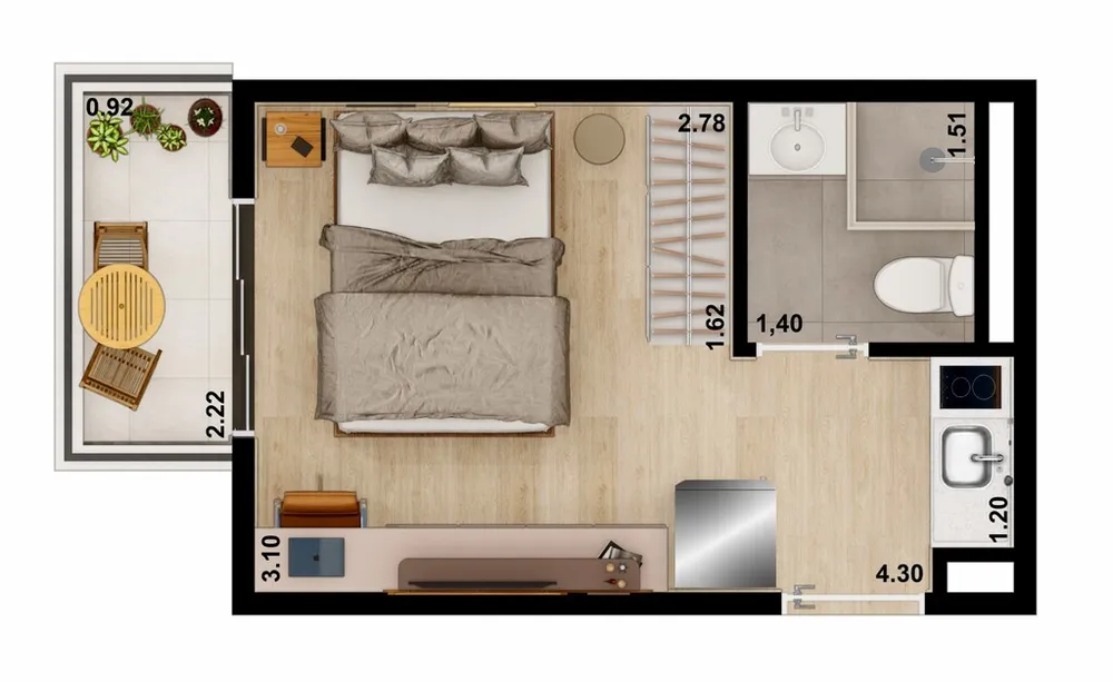 Cobertura, 1 quarto, 47 m² - Foto 7