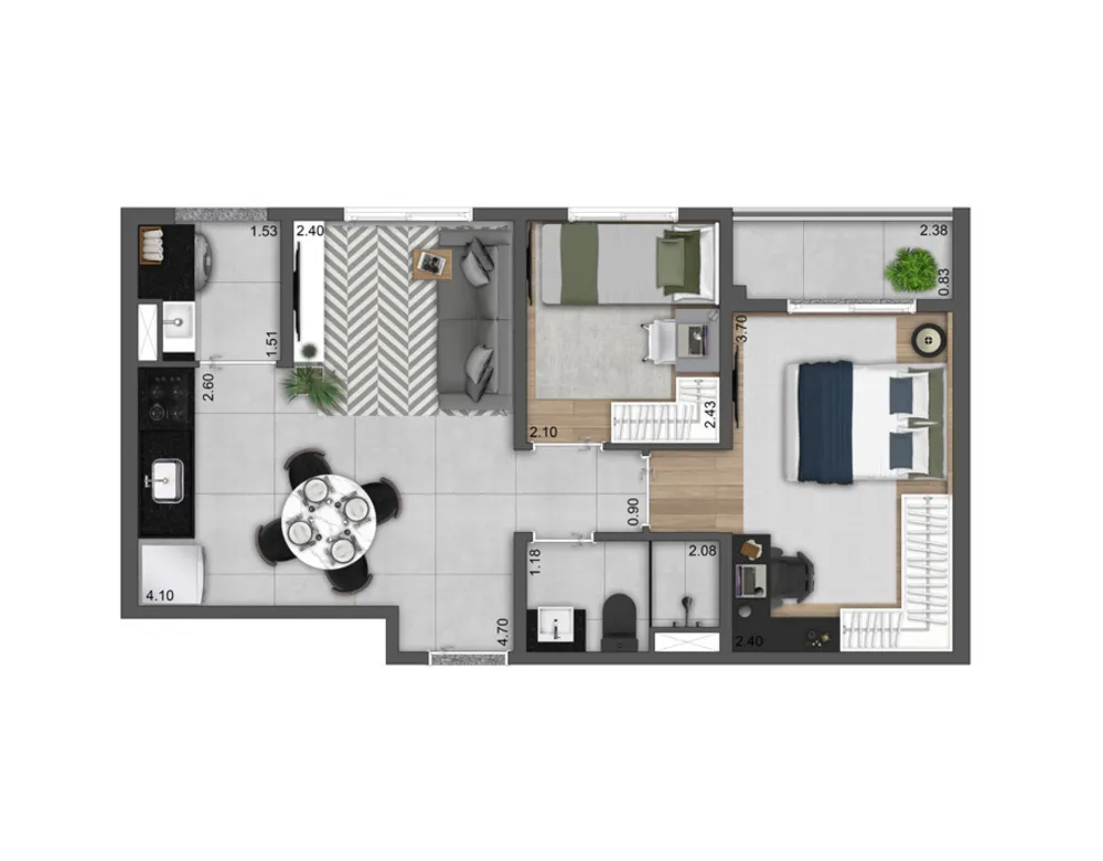 Apartamento, 2 quartos, 38 m² - Foto 8