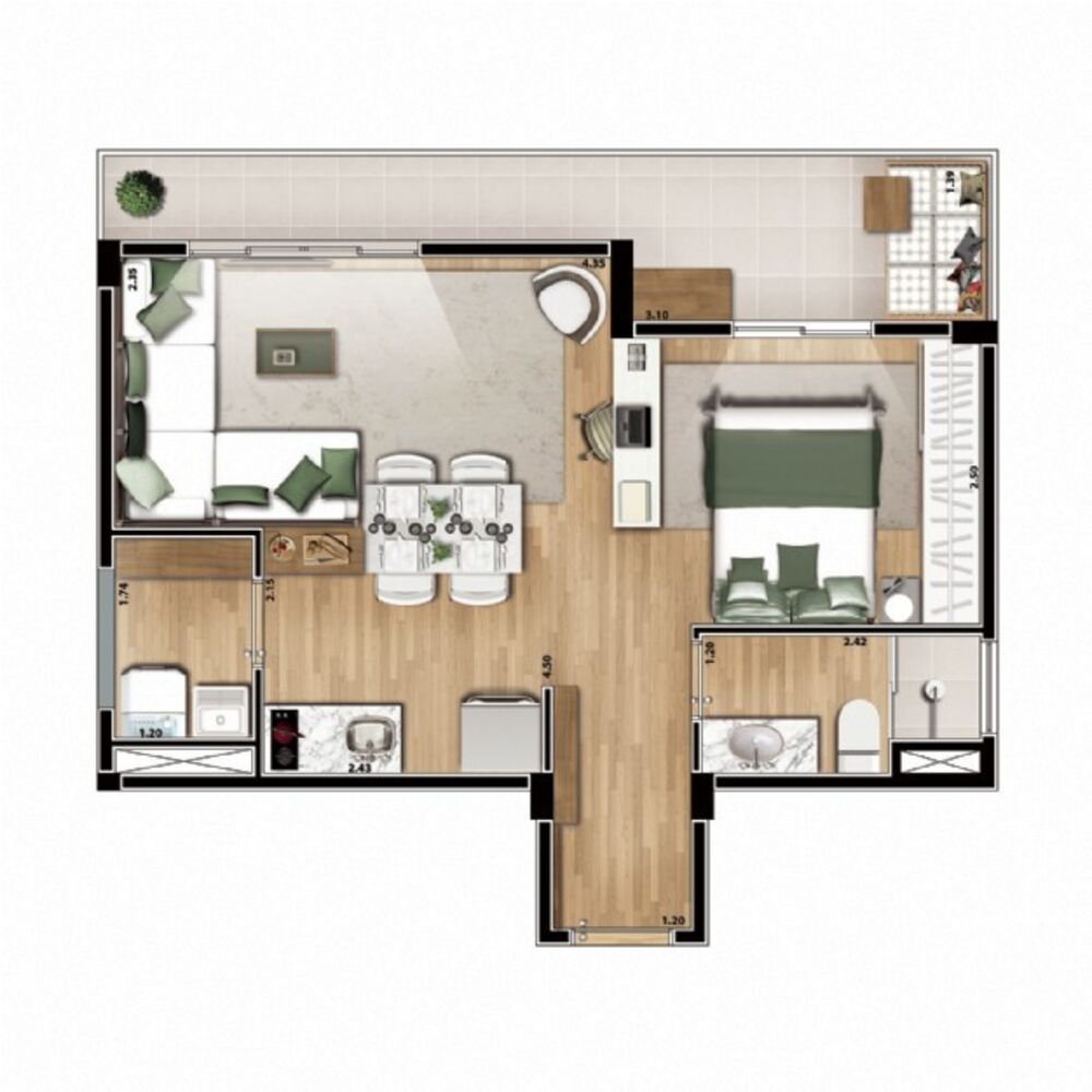 Cobertura, 1 quarto, 74 m² - Foto 10