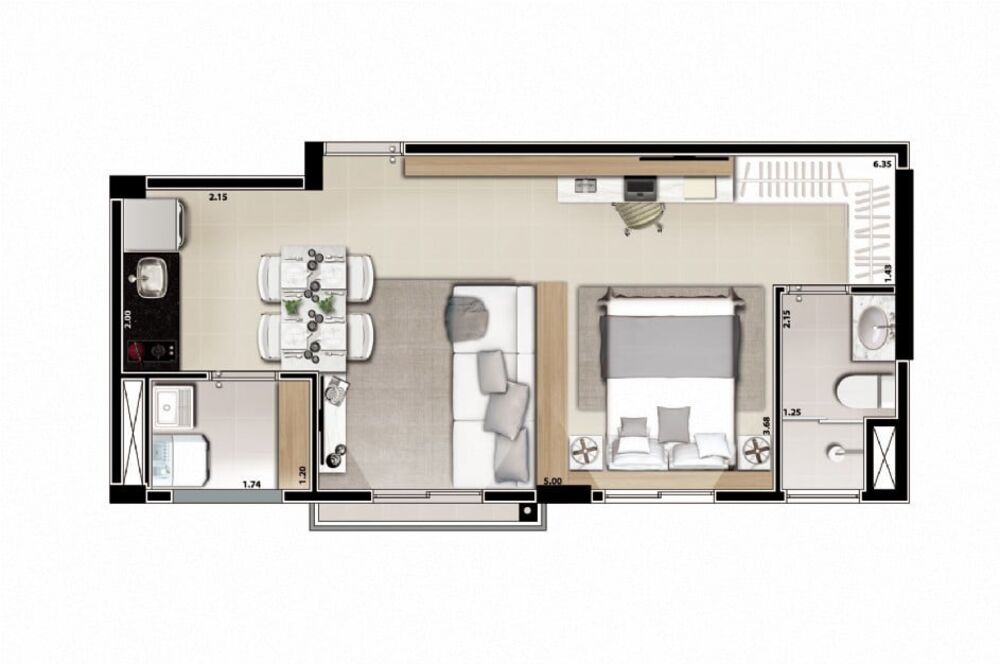 Cobertura, 1 quarto, 74 m² - Foto 8