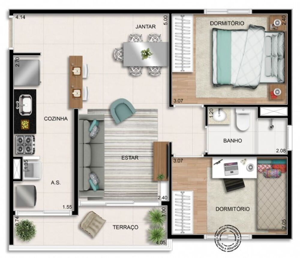 Apartamento, 2 quartos, 37 m² - Foto 10