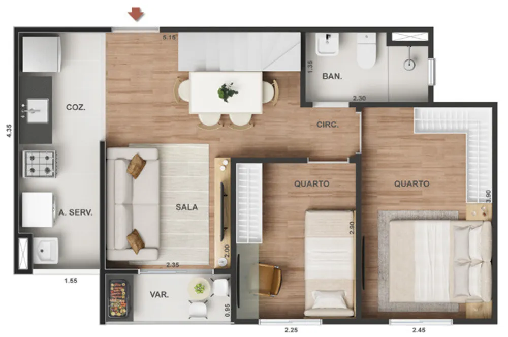 Cobertura, 2 quartos, 93 m² - Foto 28