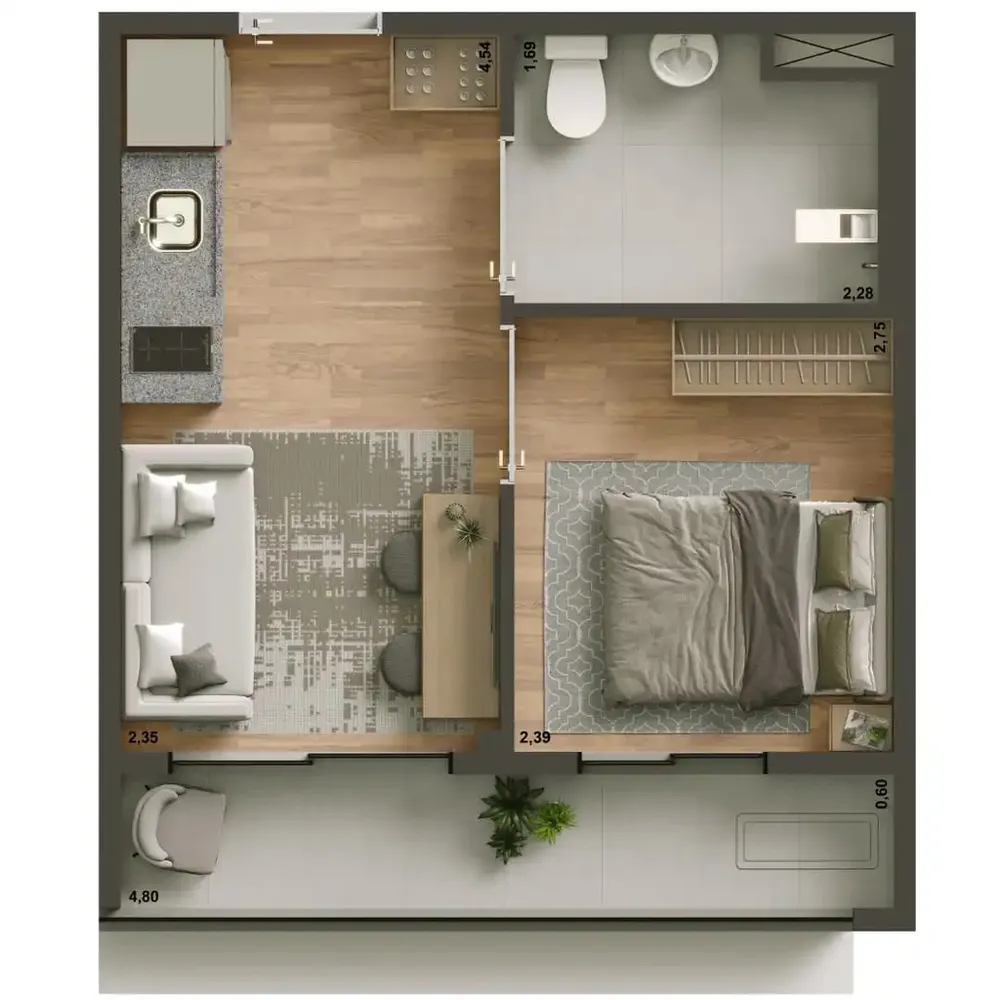 Apartamento, 1 quarto, 28 m² - Foto 8
