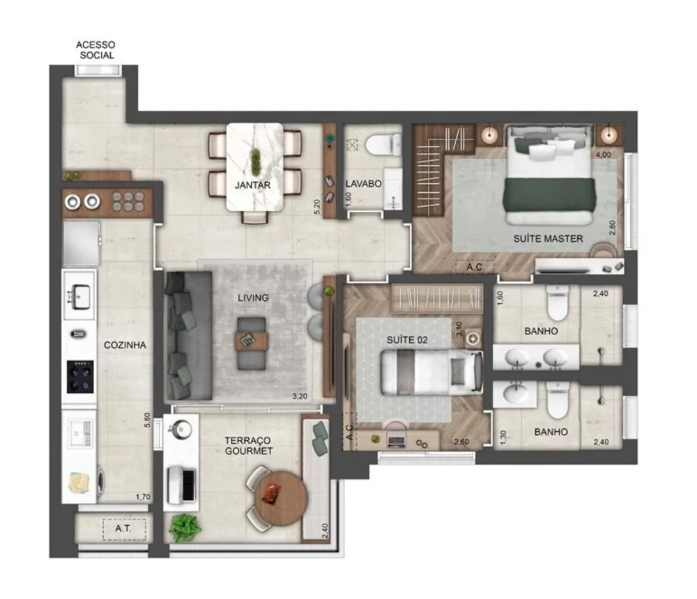 Apartamento, 2 quartos, 70 m² - Foto 5