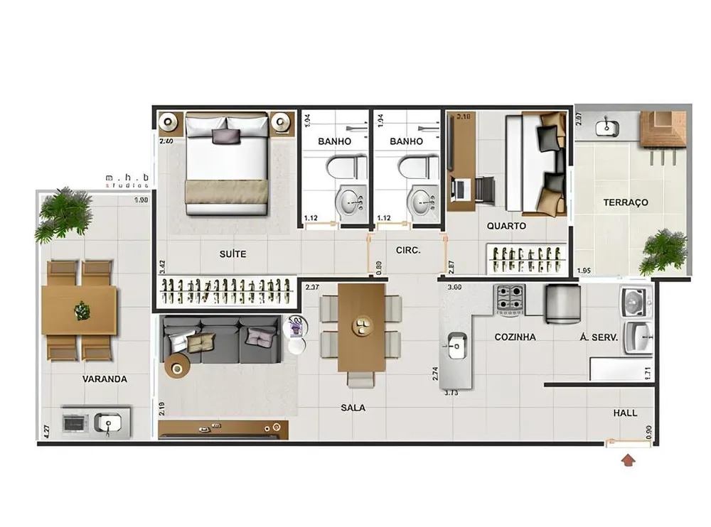 Apartamento, 2 quartos, 56 m² - Foto 13
