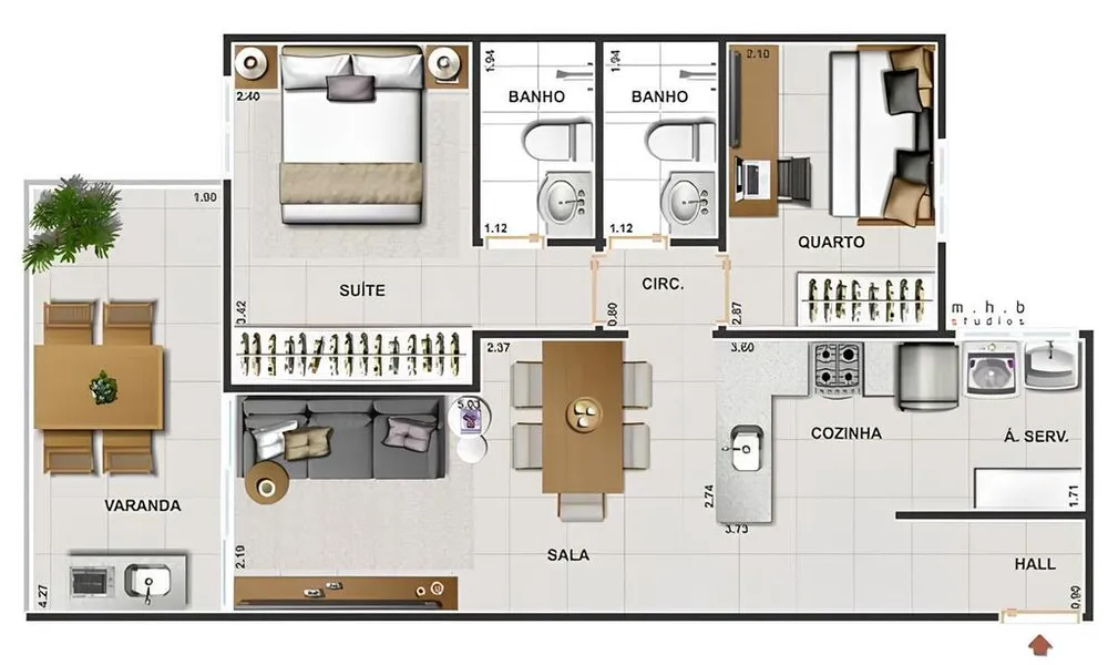Apartamento, 2 quartos, 56 m² - Foto 10