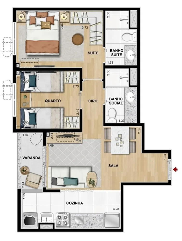 Apartamento, 2 quartos, 53 m² - Foto 31