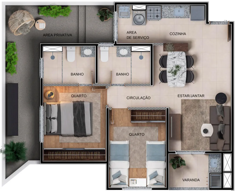 Apartamento, 2 quartos, 70 m² - Foto 1