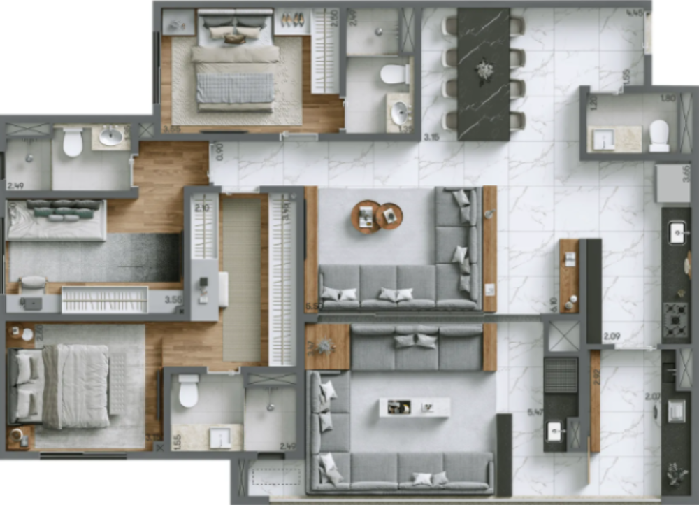 Apartamento, 4 quartos, 131 m² - Foto 3