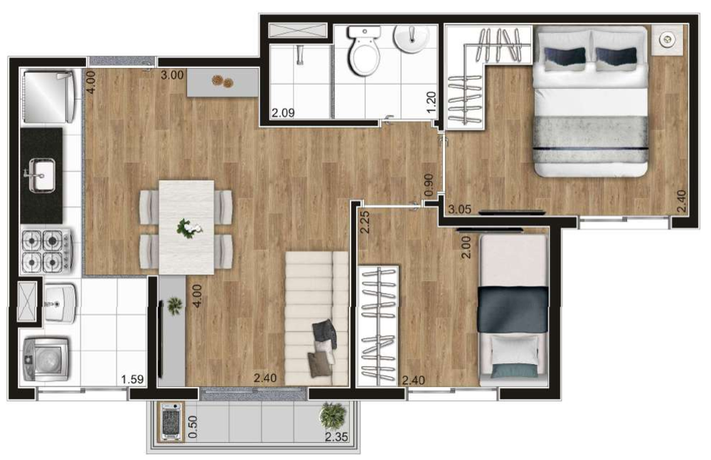 Apartamento, 2 quartos, 37 m² - Foto 4