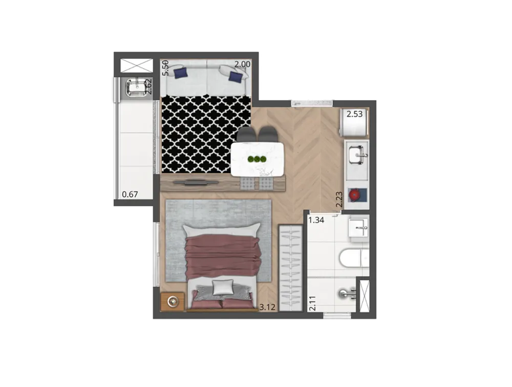 Apartamento, 1 quarto, 36 m² - Foto 5
