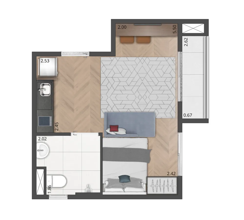 Apartamento, 1 quarto, 36 m² - Foto 8