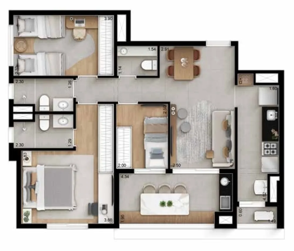Apartamento, 3 quartos, 106 m² - Foto 4