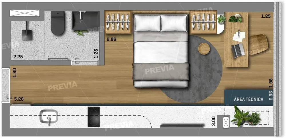 Apartamento, 1 quarto, 26 m² - Foto 1