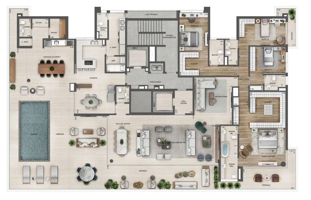 Cobertura, 4 quartos, 386 m² - Foto 65