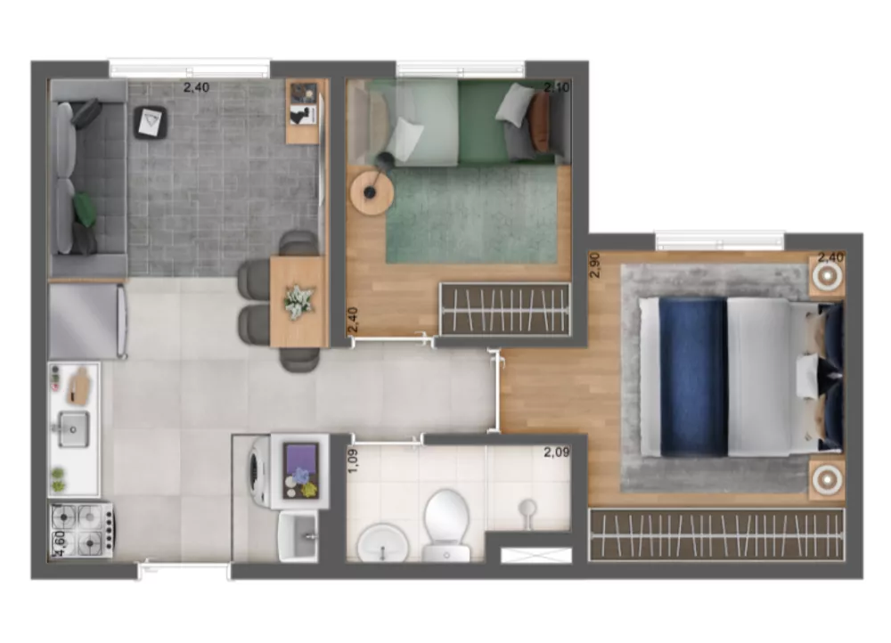 Apartamento, 2 quartos, 31 m² - Foto 10