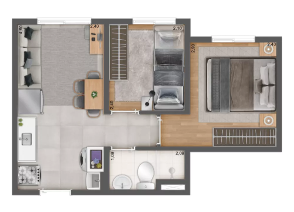 Apartamento, 2 quartos, 31 m² - Foto 11