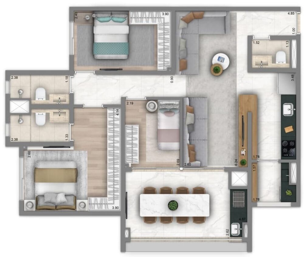 Apartamento, 2 quartos, 67 m² - Foto 1