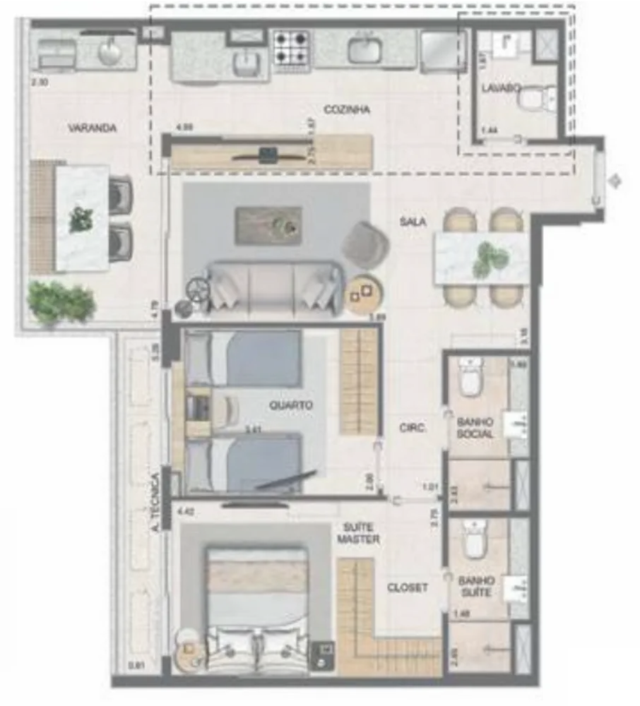 Apartamento, 2 quartos, 77 m² - Foto 36