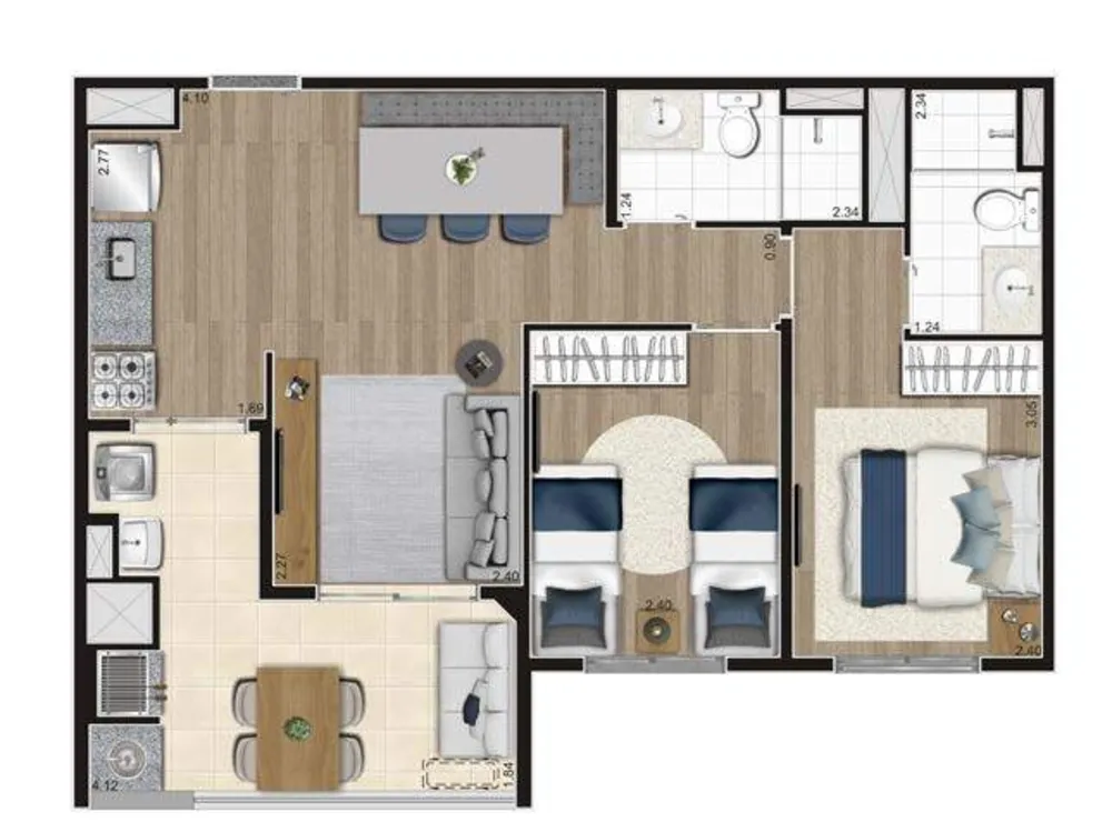 Apartamento, 3 quartos, 67 m² - Foto 9