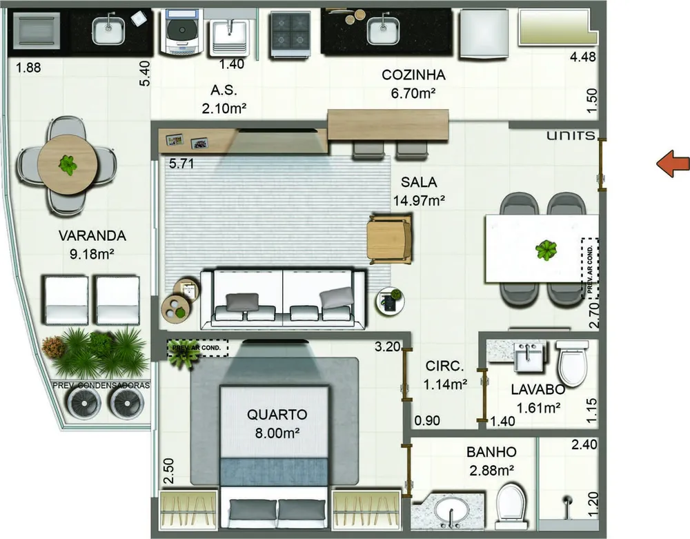 Cobertura, 2 quartos, 155 m² - Foto 9